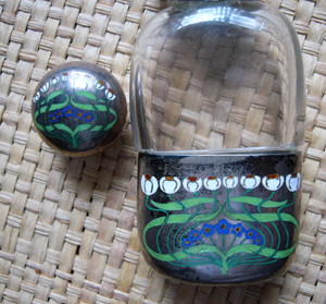 Art Nouveau enameled scent bottle